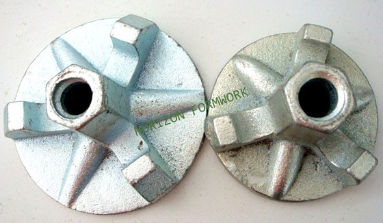 Cast wing nut with screws for concrete wall shuttering system