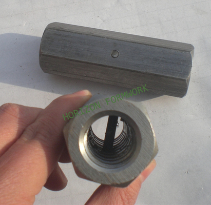 Hex nuts and couplers for steel bar connection, form work accessories