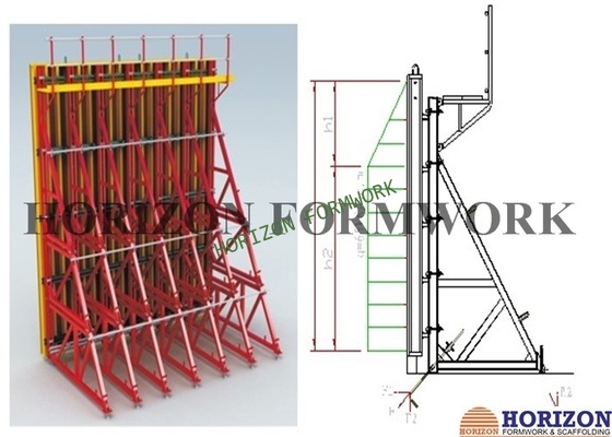 Retaining wall concrete formwork with Single-side bracket