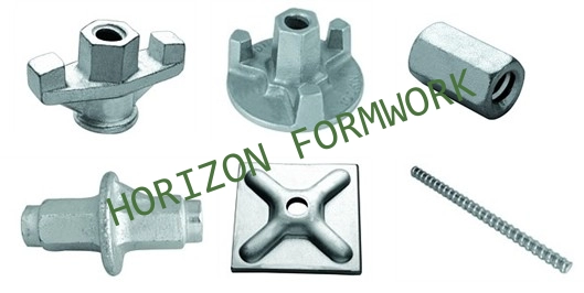Formwork accessories, wing nut, tie-rod, washer plate, water stop