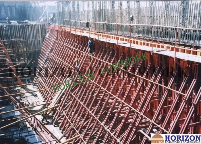 Single side formwork for retaining wall